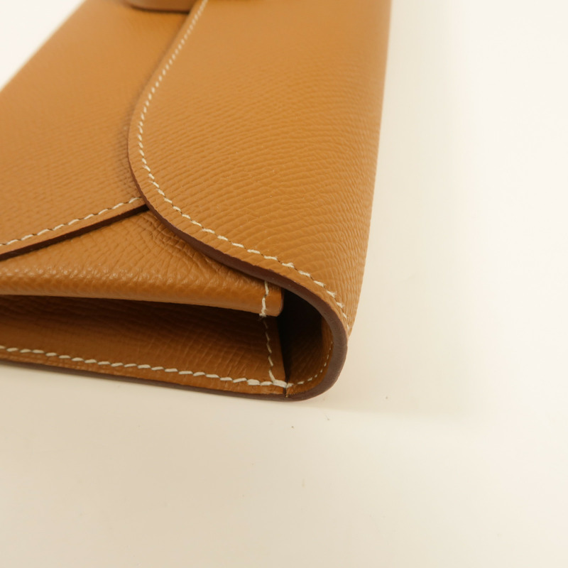 HERMES Epsom皮革Chaine d'Ancre To Go銀扣肩背袋Gold-7
