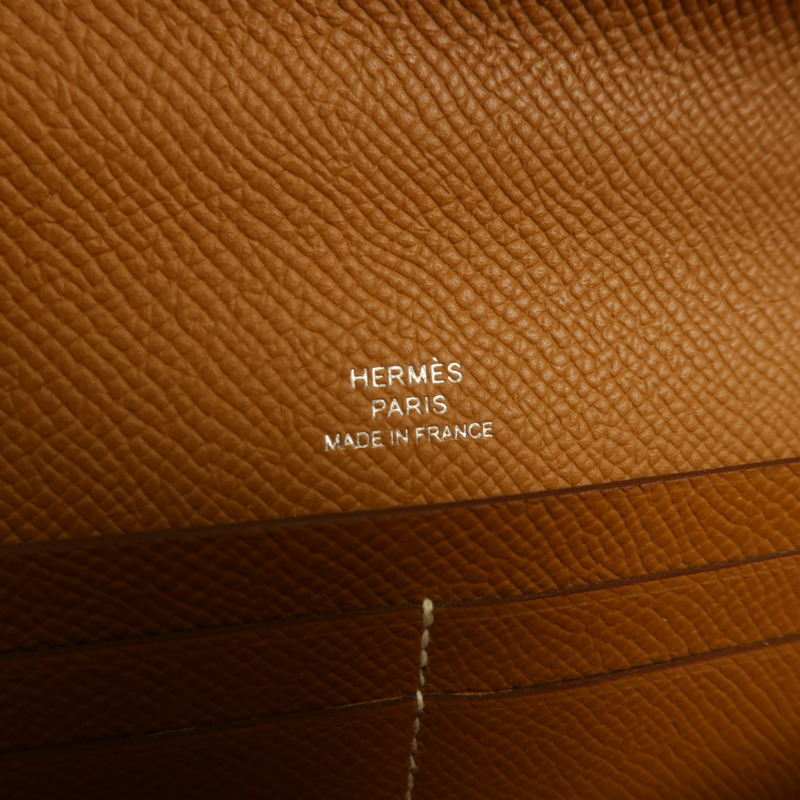HERMES Epsom皮革Chaine d'Ancre To Go銀扣肩背袋Gold-9