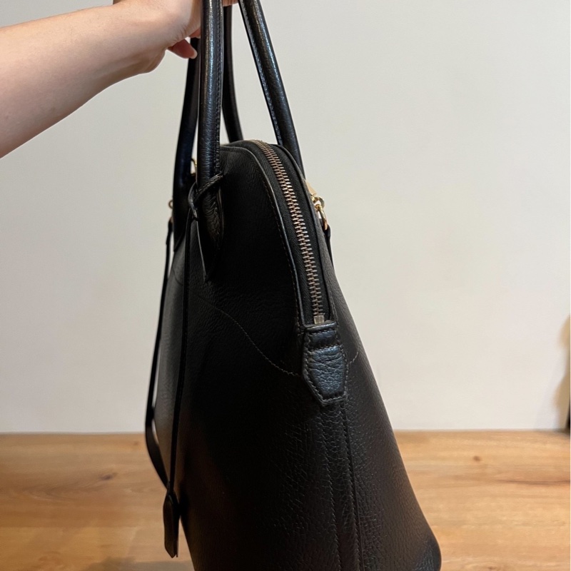 hermes 愛馬仕 bolide 35 黑金 手提包 肩背包 斜背包 側 背包保齡球包-4