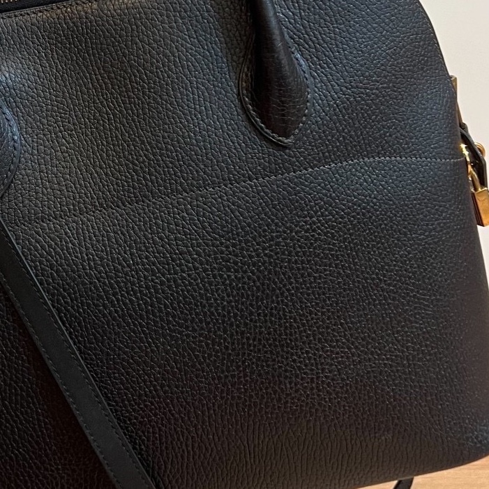 hermes 愛馬仕 bolide 35 黑金 手提包 肩背包 斜背包 側 背包保齡球包-10