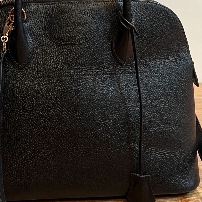 hermes 愛馬仕 bolide 35 黑金 手提包 肩背包 斜背包 側 背包保齡球包-12