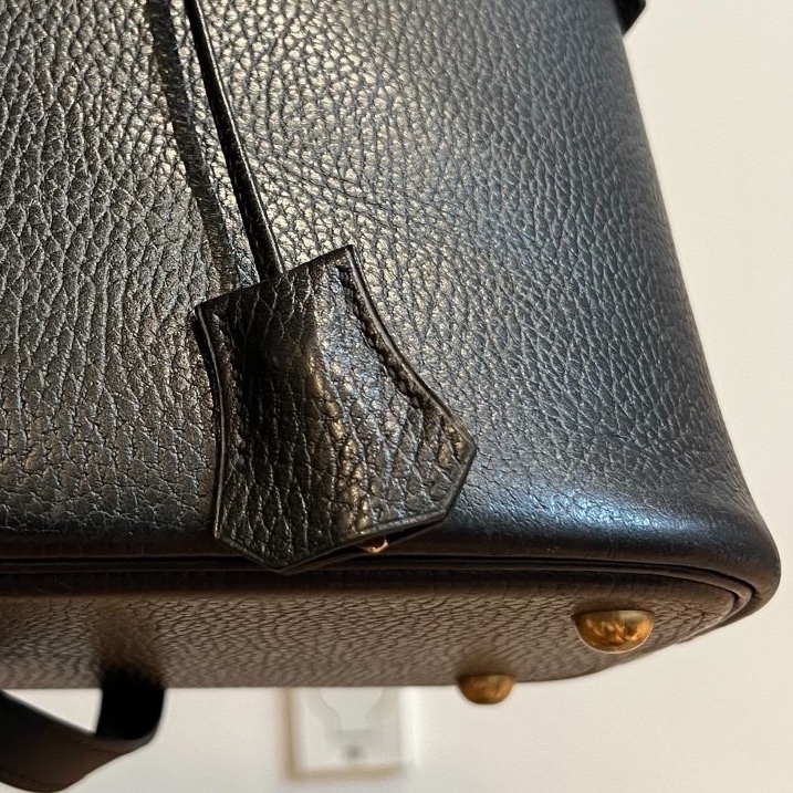 hermes 愛馬仕 bolide 35 黑金 手提包 肩背包 斜背包 側 背包保齡球包-19