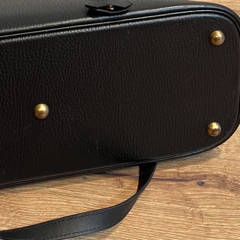 hermes 愛馬仕 bolide 35 黑金 手提包 肩背包 斜背包 側 背包保齡球包-25