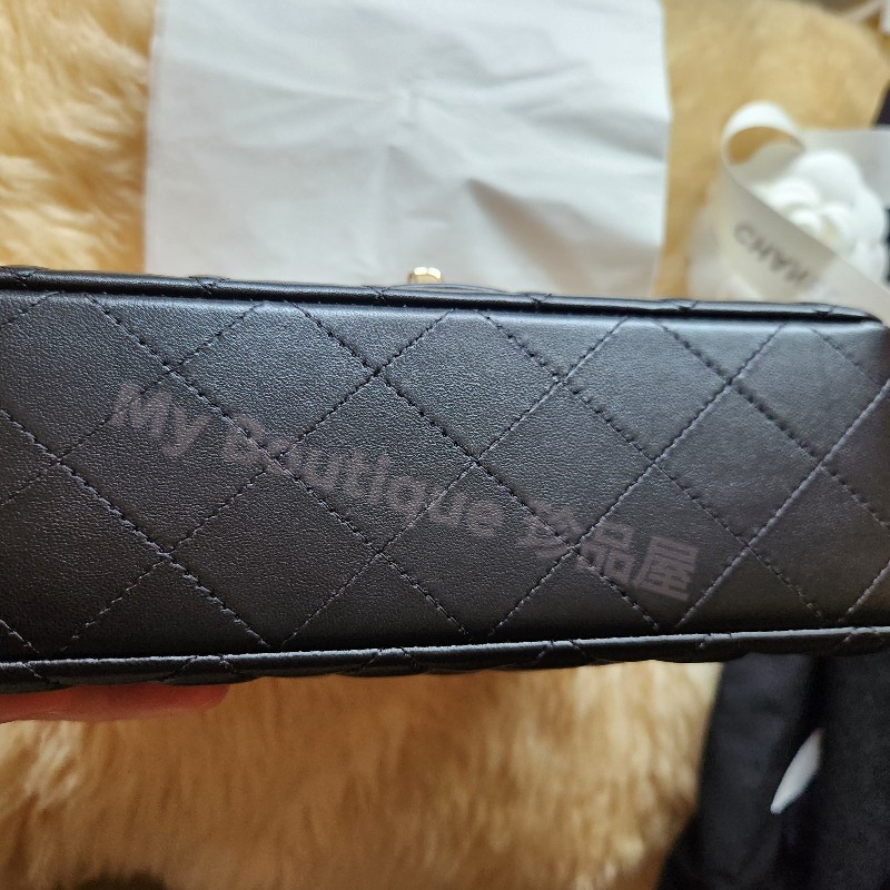 ❗️全新現貨❗️【My Boutique珍品屋】全配Chanel黑色小羊皮香檳金淡金鍊 mini cf coco 20cm~超夯缺貨熱門款A69900~僅一個！-4