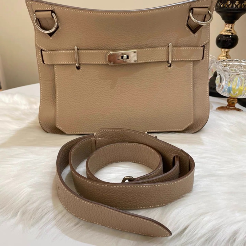 Hermes 愛馬仕 Jypsiere 31 風衣灰銀扣吉普賽單肩斜挎包 匡Q刻-0