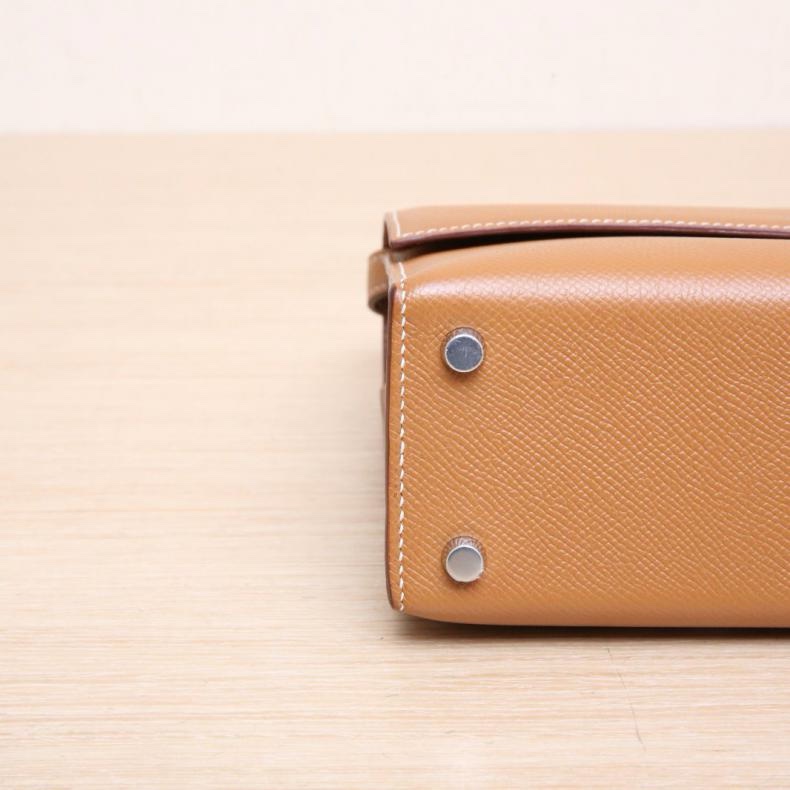 HERMES(愛馬仕) Verrou 手槍包 23 37金棕色 Epsom皮 C刻 銀扣-3