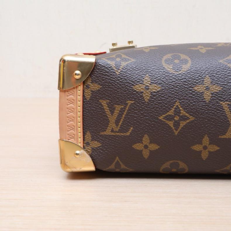 LOUIS VUITTON(路易威登) Side Trunk 軟盒子包 大號 24 老花 PVC 晶片-3