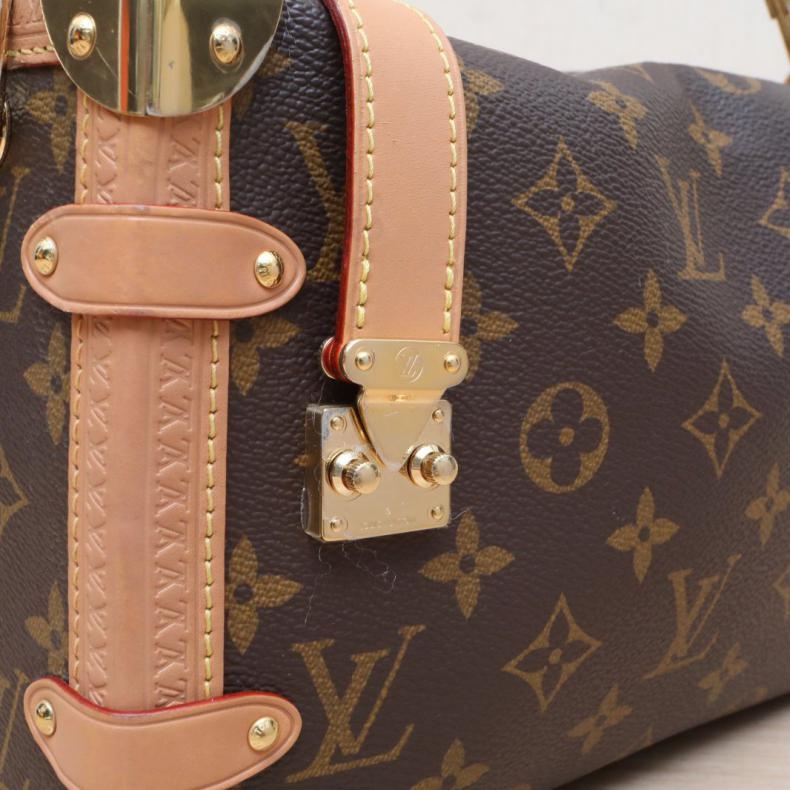 LOUIS VUITTON(路易威登) Side Trunk 軟盒子包 大號 24 老花 PVC 晶片-5