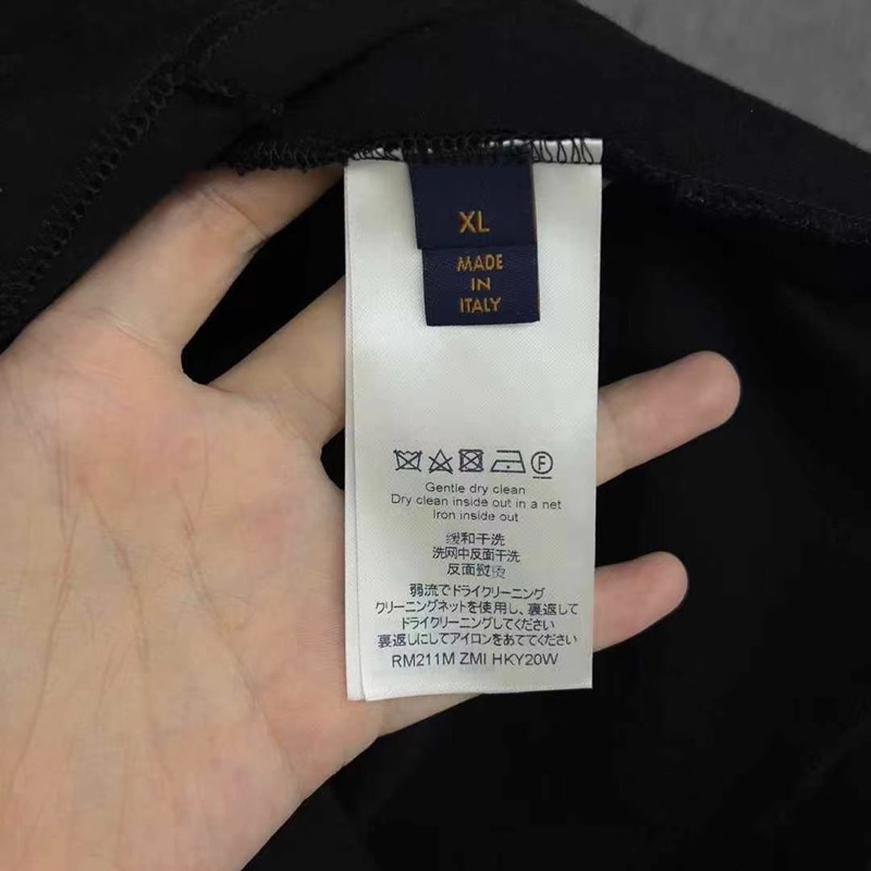 Louis Vuitton 黑色多元素logo短袖-7