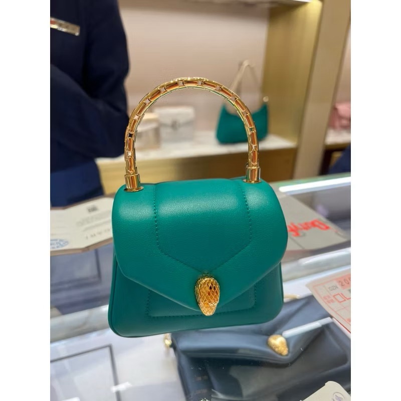 Blvgari Serpenti micro top handle bag 金色提把包-0