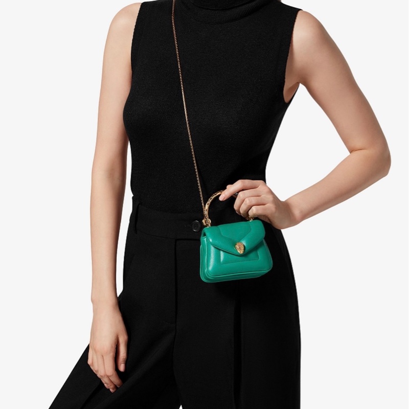 Blvgari Serpenti micro top handle bag 金色提把包-7