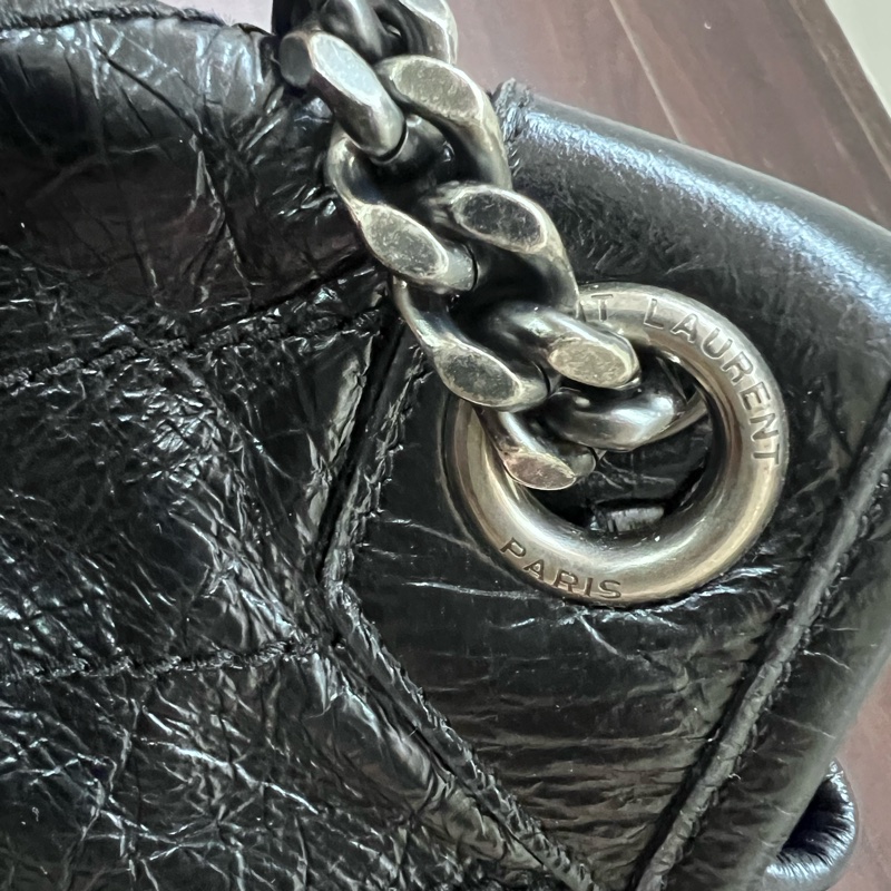 YSL Niki 黑色銀鏈中號-20