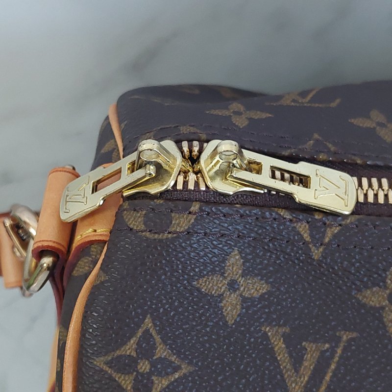 LV 棕色 原花帆布🎀實品拍照🎀 Keepall Bandouliere 50 手提行李袋 M41416-57