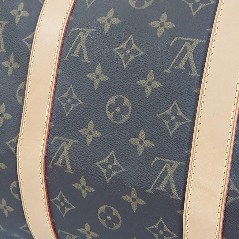 LV 棕色 原花帆布🎀實品拍照🎀 Keepall Bandouliere 50 手提行李袋 M41416-86