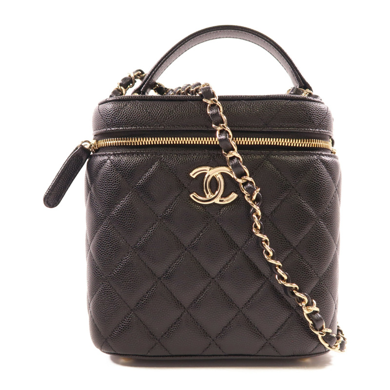 CHANEL 牛皮皮革Vanity Case金扣手挽肩背兩用袋-0