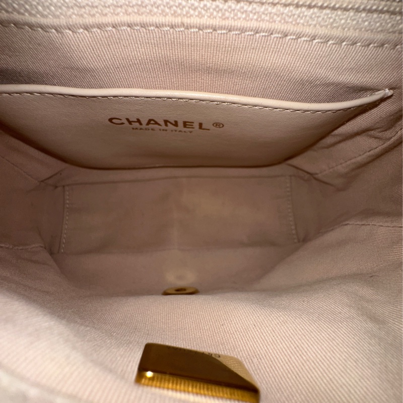 Chanel 23c香檳金手柄方胖子 鏈條斜挎包 芯片款 #近新閒置 #配件齊全 #僅試背-27