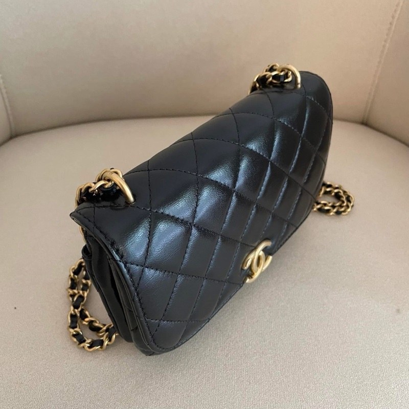 Chanel 圓弧夾層黑金woc-1