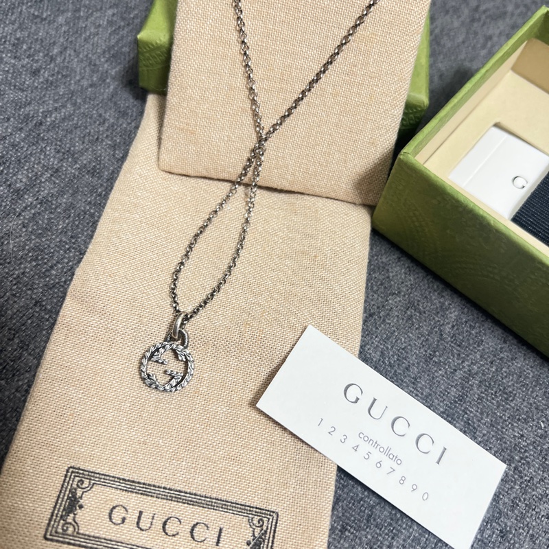 漢神巨蛋專櫃Gucci 吊墜銀色項鍊-1