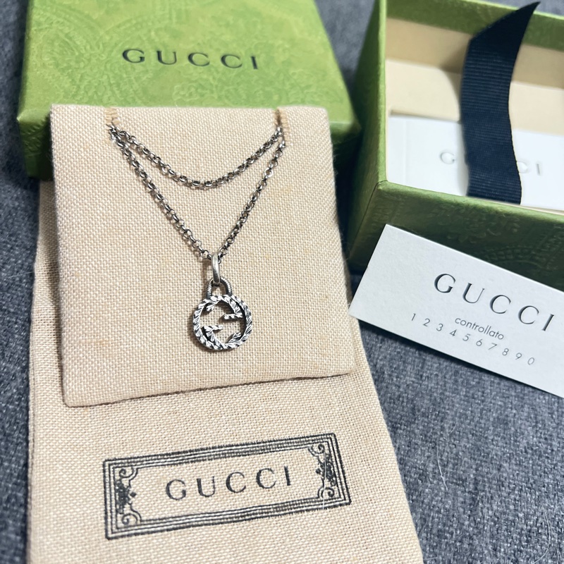 漢神巨蛋專櫃Gucci 吊墜銀色項鍊-2