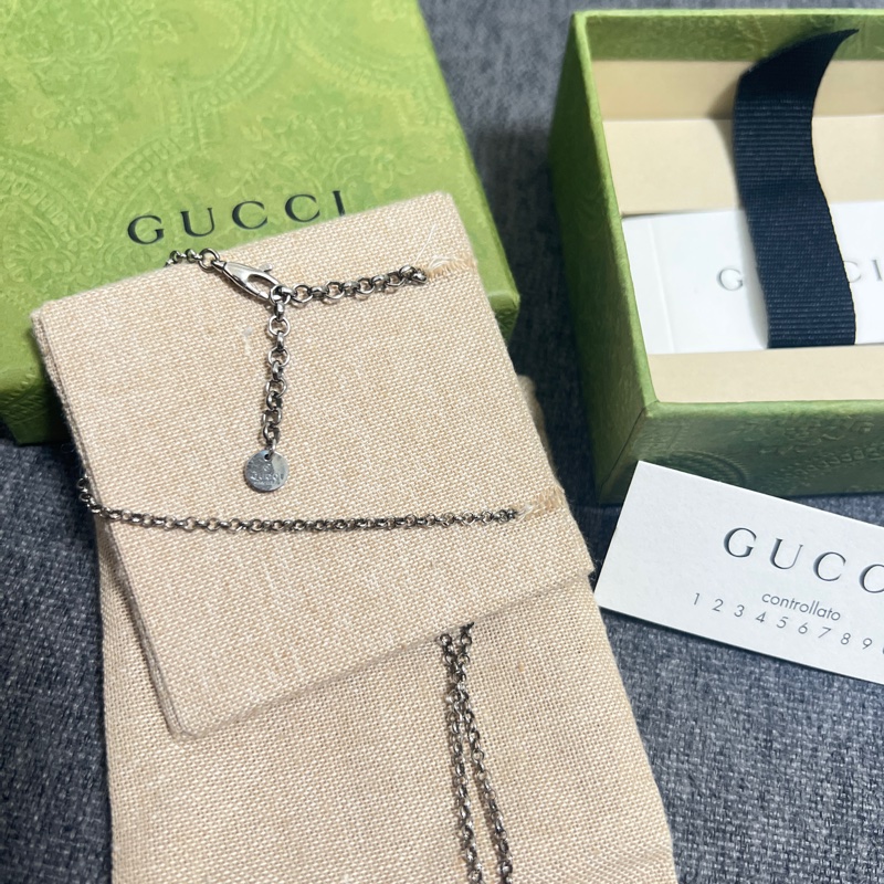 漢神巨蛋專櫃Gucci 吊墜銀色項鍊-8