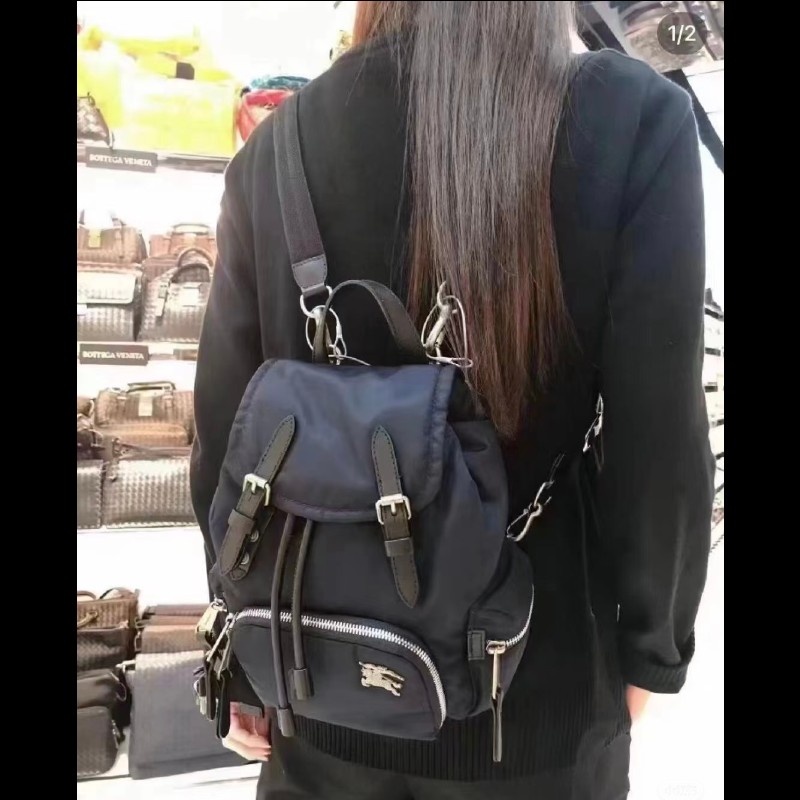 Burberry 戰馬logo後背包 小號 深藍色-5