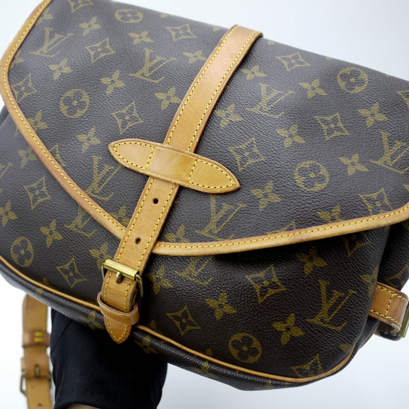 Louis Vuitton 經典SAUMUR 30,小號雙子星,路易威登,LV,斜背包,旅行包,正品,現貨,免運-9