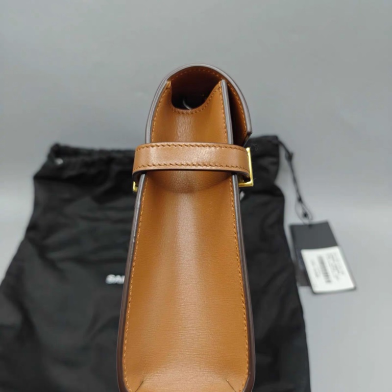 SAINT LAURENT聖羅蘭 YSL Manhattan 曼哈頓 皮革 單肩斜挎包 女款 磚色/深烏木色 咖色 棕色-2