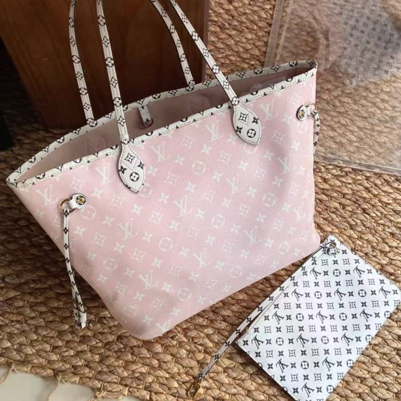 ✨lv 中號neverfull紅色四拚色托特包31×26×14cm  99新 配件塵袋-5