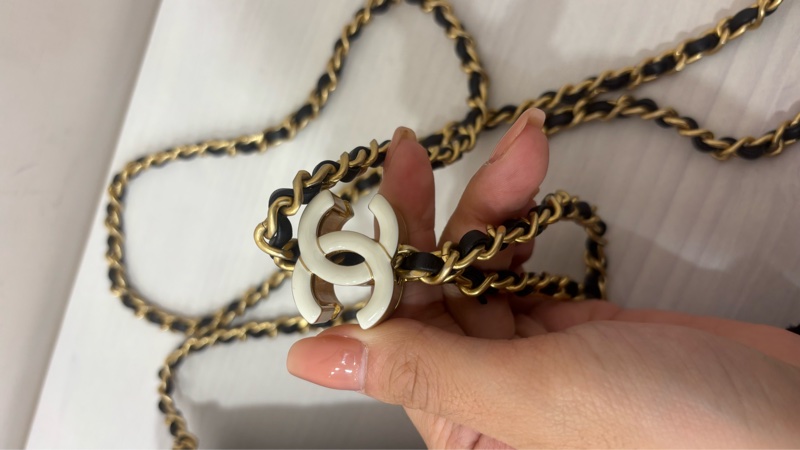 Chanel黑金琺瑯調節釦/晶片-10