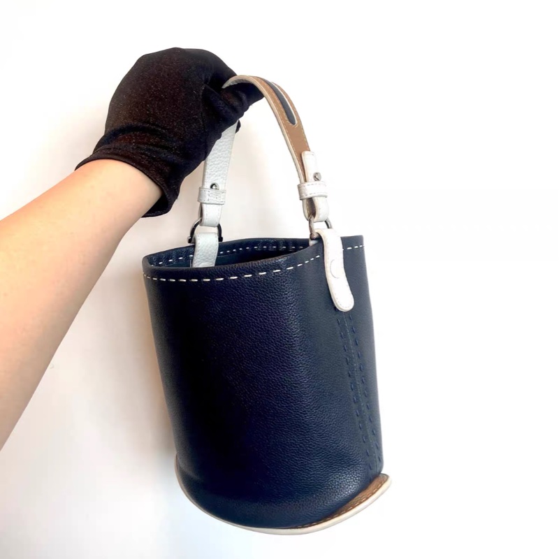 Delvaux pin mini bucket 藍色 水桶包 手提包-3