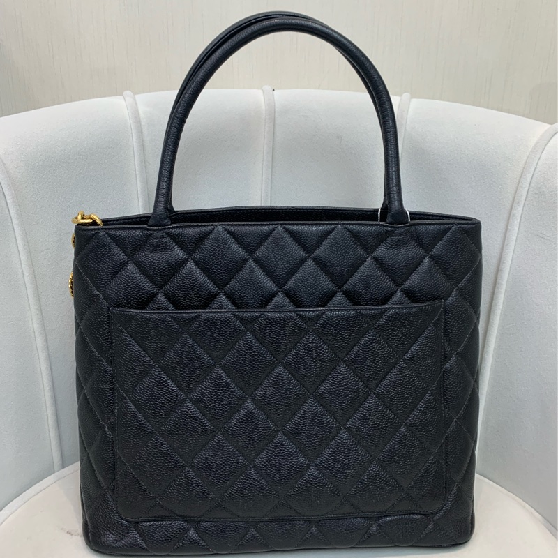 CHANEL 希爾頓魚子醬中古黑金XB221-2