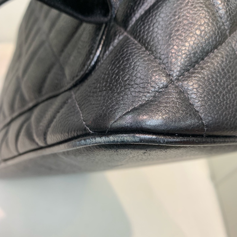 CHANEL 希爾頓魚子醬中古黑金XB221-6