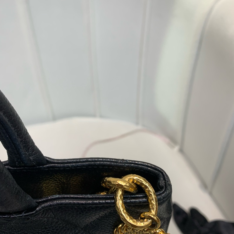 CHANEL 希爾頓魚子醬中古黑金XB221-15