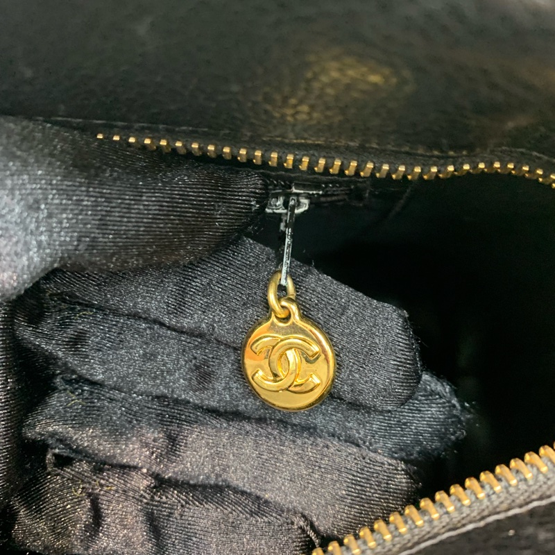 CHANEL 希爾頓魚子醬中古黑金XB221-17