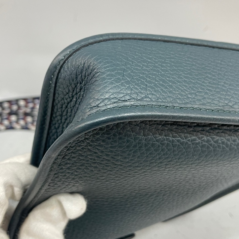 Hermes 松柏綠TC皮銀釦Mini Evelyne 16 B刻-7