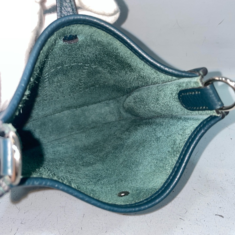Hermes 松柏綠TC皮銀釦Mini Evelyne 16 B刻-20