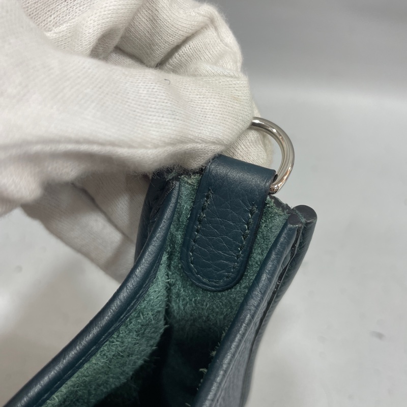Hermes 松柏綠TC皮銀釦Mini Evelyne 16 B刻-22