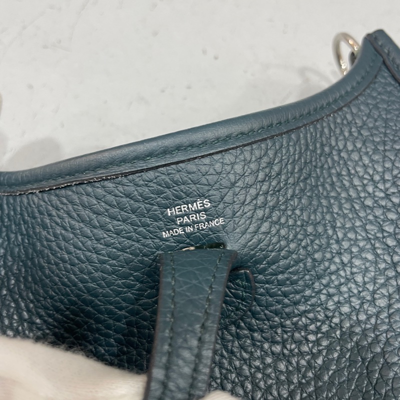 Hermes 松柏綠TC皮銀釦Mini Evelyne 16 B刻-24