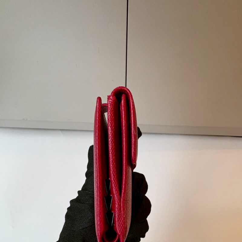 Chanel 紅色牛皮雙面短夾-12