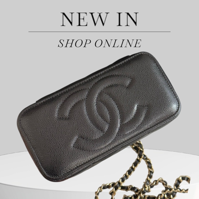 Chanel Caviar Vanity 荔枝皮長盒子金扣-5