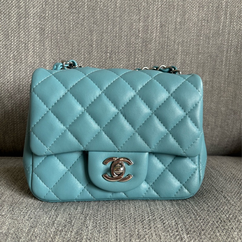 Chanel 方胖 牛仔藍銀扣-2