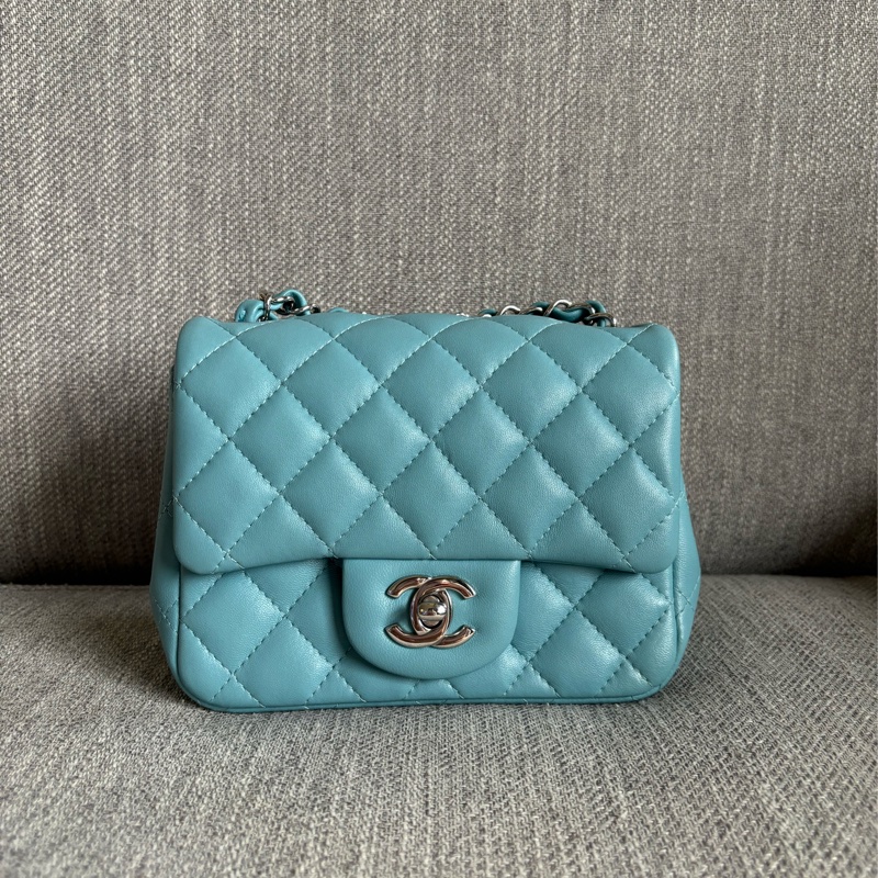 Chanel 方胖 牛仔藍銀扣-8