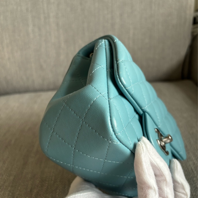 Chanel 方胖 牛仔藍銀扣-10
