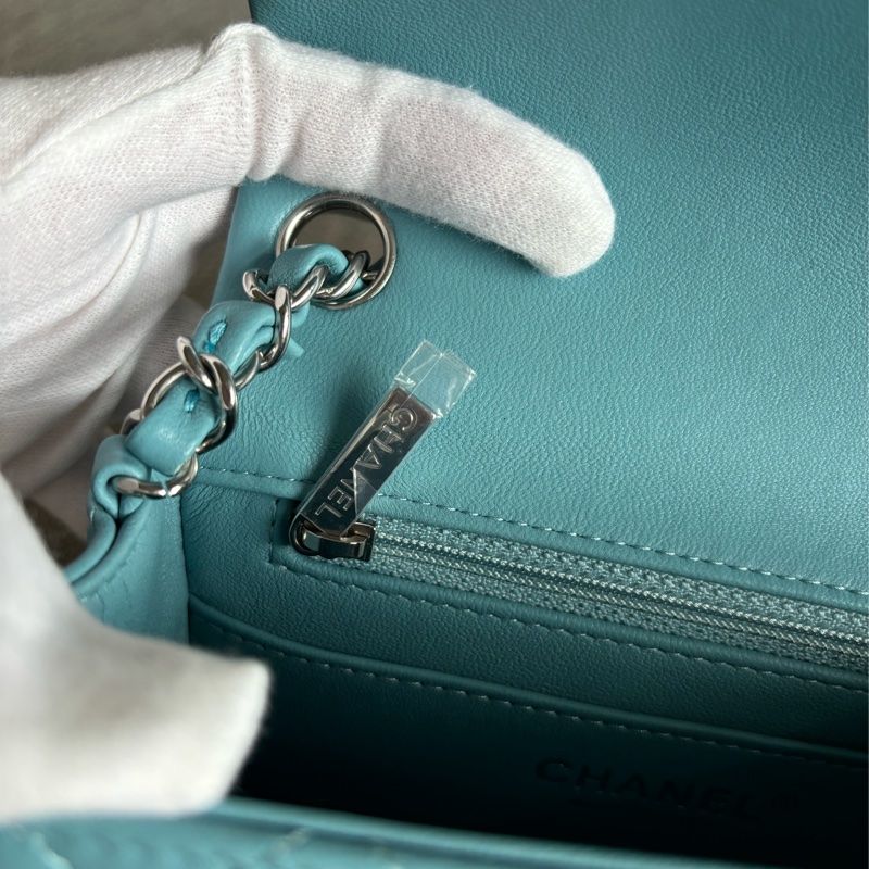 Chanel 方胖 牛仔藍銀扣-16