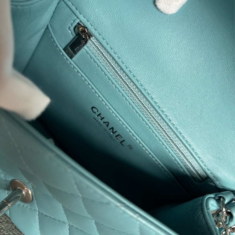 Chanel 方胖 牛仔藍銀扣-17