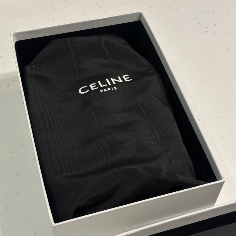 CELINE 標誌印花牛皮革TEEN索繩手提包-14