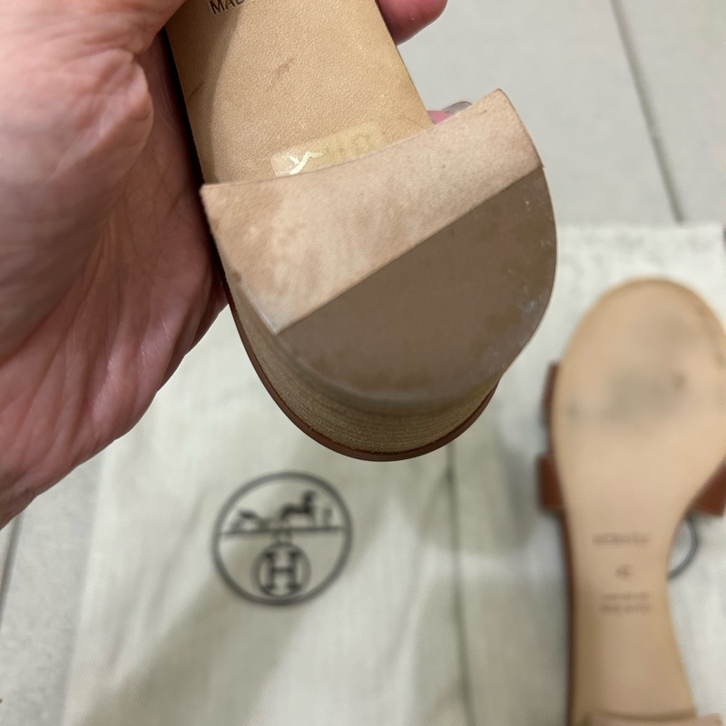 Hermes 經典H涼鞋 、經典棕色(大腳者的福利)-6