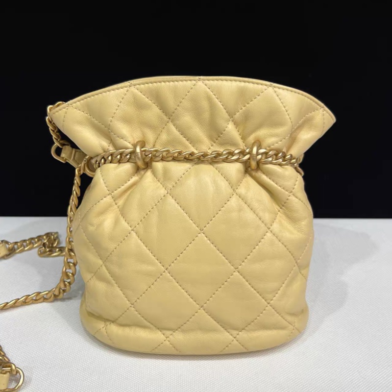 Chanel香奈兒小雞黃22p琺瑯福袋水桶包 芯片款 閒置有塵袋-1