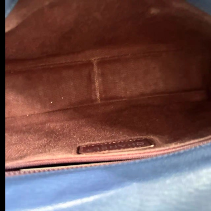 Chanel • 雙鏈條鎖頭限量Cf 海軍藍牛皮 朋克風 16年秀款-7