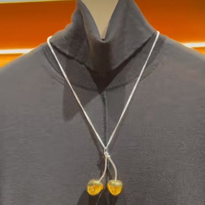 🎁折扣倒數🎁Jil Sander 金銀雙色 Cherry 櫻桃項鍊-3